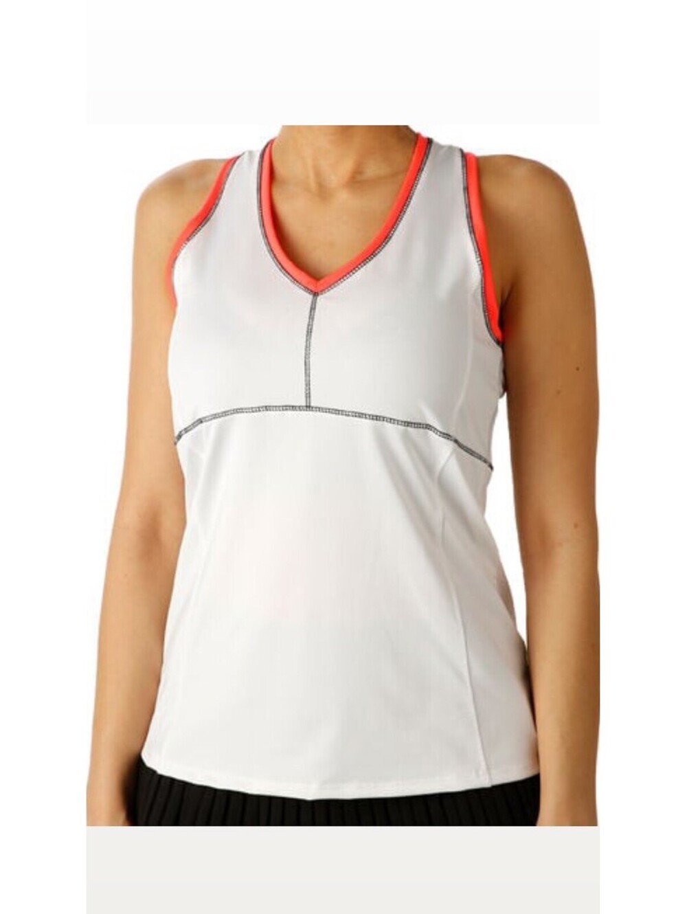 Lucky in love Sport tennis pickleball C'est La Vie V-Neck Tank Top S White Neon